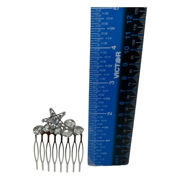 Swarovski Bailee Star Silver Tone Crystal Hair Comb Sparkling Wedding Formal - Picture 12 of 13